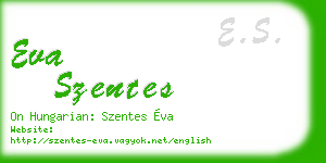 eva szentes business card